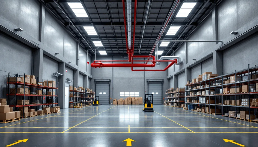 d2bfc02e-eeb4-48d4-a09c-f0b1ed05f6ec-1 Moderne Brandschutzlösungen sind wichtig für die Sicherheit in Logistikzentren.