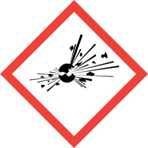 GHS01 Piktogramm Explodierende Bombe – Gefahrensymbol für explosive Chemikalien und Stoffe