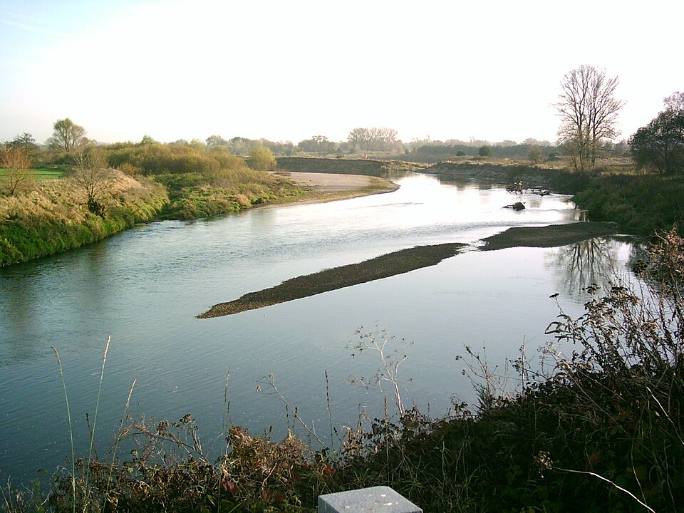 Pegelstände Mulde bei Bad Düben – Vereinigte Mulde bei Niedrigwasser im Herbst
